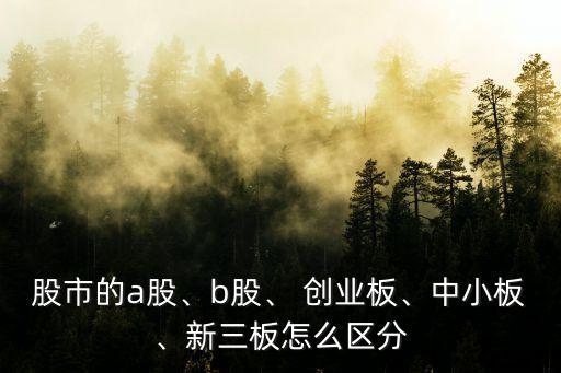 股市的a股、b股、 創(chuàng)業(yè)板、中小板、新三板怎么區(qū)分