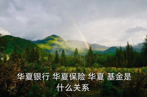  華夏銀行 華夏保險(xiǎn) 華夏 基金是什么關(guān)系