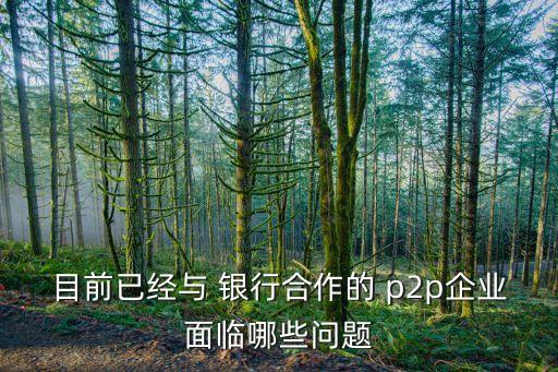 目前已經(jīng)與 銀行合作的 p2p企業(yè)面臨哪些問(wèn)題