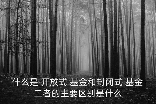 什么是 開放式 基金和封閉式 基金二者的主要區(qū)別是什么