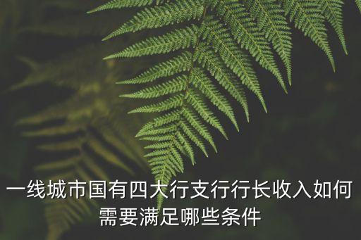 一線城市國有四大行支行行長收入如何需要滿足哪些條件
