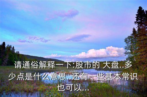 股票大盤(pán)點(diǎn)數(shù)