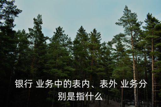  銀行 業(yè)務中的表內、表外 業(yè)務分別是指什么