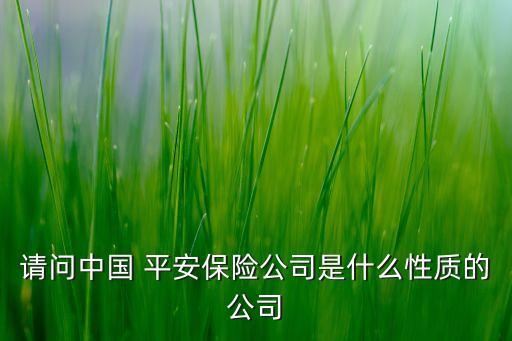 請問中國 平安保險公司是什么性質(zhì)的公司