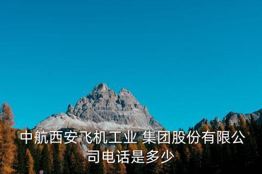  中航西安飛機工業(yè) 集團股份有限公司電話是多少