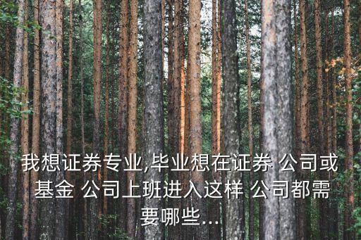 我想證券專業(yè),畢業(yè)想在證券 公司或 基金 公司上班進(jìn)入這樣 公司都需要哪些...