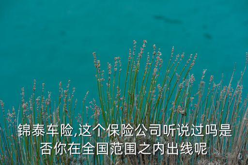  錦泰車險,這個保險公司聽說過嗎是否你在全國范圍之內(nèi)出線呢
