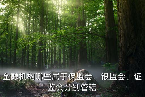 金融機構哪些屬于保監(jiān)會、銀監(jiān)會、證監(jiān)會分別管轄