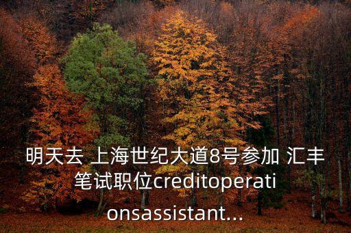 明天去 上海世紀大道8號參加 匯豐筆試職位creditoperationsassistant...