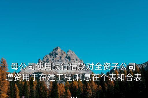  母公司使用銀行借款對(duì)全資子公司 增資用于在建工程,利息在個(gè)表和合表...