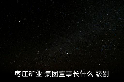 棗莊礦業(yè) 集團(tuán)董事長(zhǎng)什么 級(jí)別