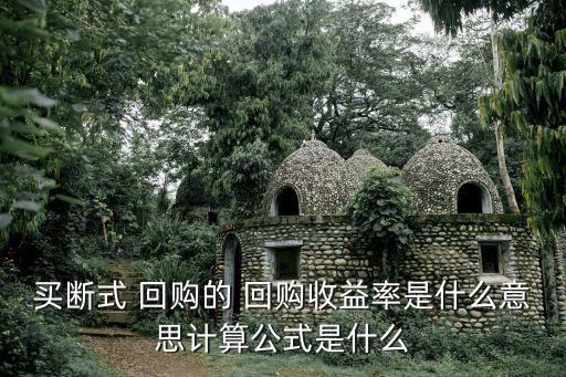 買斷式 回購(gòu)的 回購(gòu)收益率是什么意思計(jì)算公式是什么