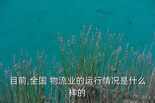 目前,全國 物流業(yè)的運(yùn)行情況是什么樣的