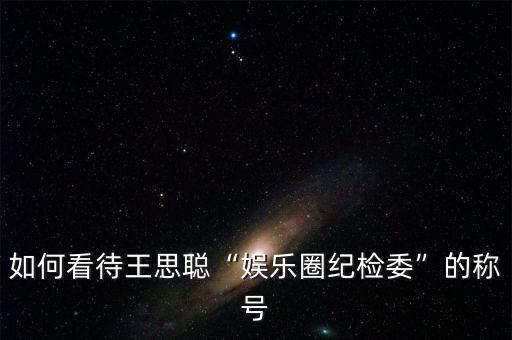如何看待王思聰“娛樂圈紀(jì)檢委”的稱號(hào)