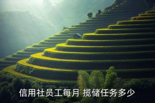 信用社員工每月 攬儲任務多少