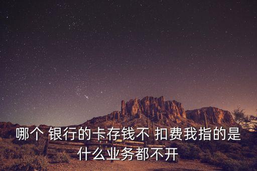 哪個 銀行的卡存錢不 扣費(fèi)我指的是什么業(yè)務(wù)都不開