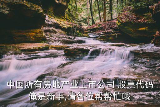 中國(guó)所有房地產(chǎn)業(yè)上市公司 股票代碼俺是新手,請(qǐng)各位幫幫忙哦
