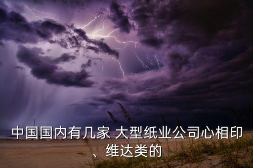 中國國內(nèi)有幾家 大型紙業(yè)公司心相印、維達(dá)類的
