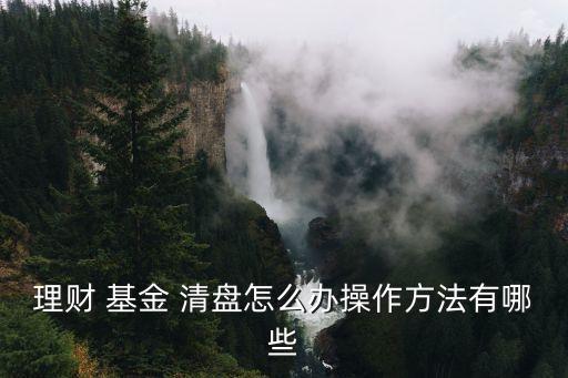 理財(cái) 基金 清盤(pán)怎么辦操作方法有哪些