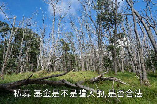 私募 基金是不是騙人的,是否合法