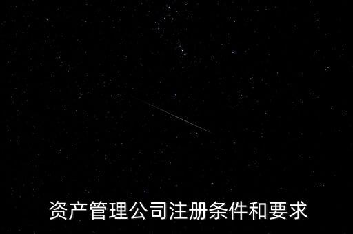  資產(chǎn)管理公司注冊條件和要求
