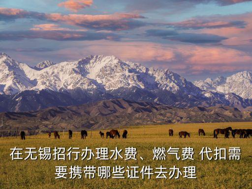 在無(wú)錫招行辦理水費(fèi)、燃?xì)赓M(fèi) 代扣需要攜帶哪些證件去辦理