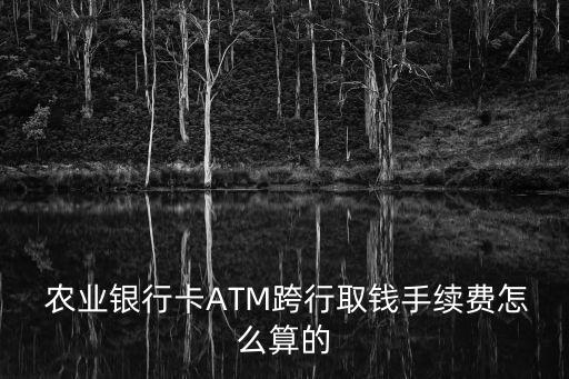 農(nóng)業(yè)銀行異地取款收費(fèi)標(biāo)準(zhǔn)