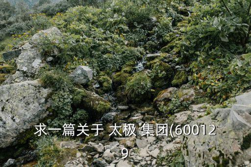 求一篇關(guān)于 太極 集團(600129