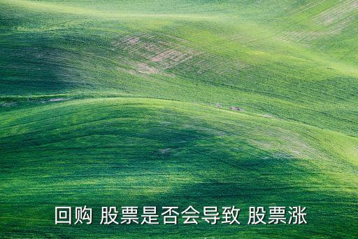  回購 股票是否會導(dǎo)致 股票漲