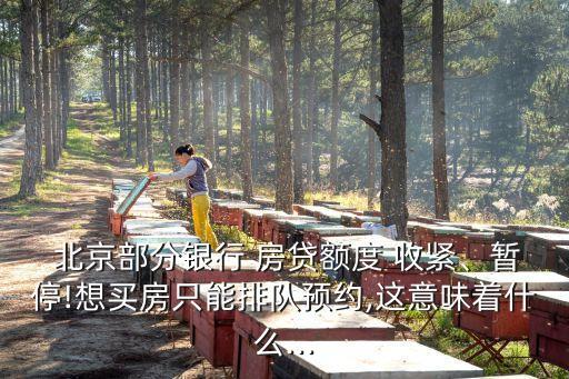  北京部分銀行 房貸額度 收緊、暫停!想買房只能排隊預(yù)約,這意味著什么...