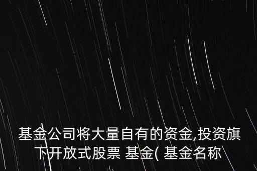  基金公司將大量自有的資金,投資旗下開(kāi)放式股票 基金( 基金名稱(chēng)