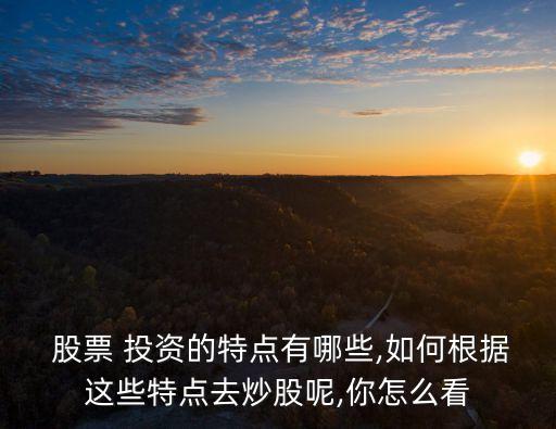  股票 投資的特點有哪些,如何根據(jù)這些特點去炒股呢,你怎么看