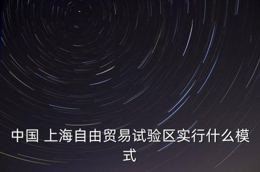 中國(guó) 上海自由貿(mào)易試驗(yàn)區(qū)實(shí)行什么模式