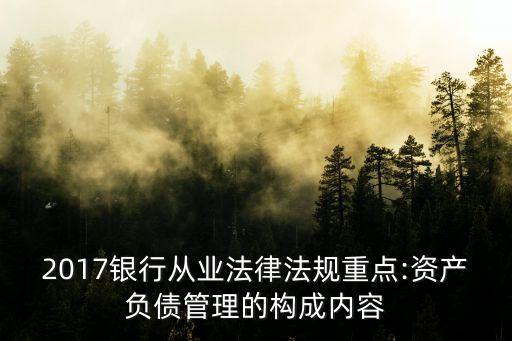 2017銀行從業(yè)法律法規(guī)重點(diǎn):資產(chǎn)負(fù)債管理的構(gòu)成內(nèi)容