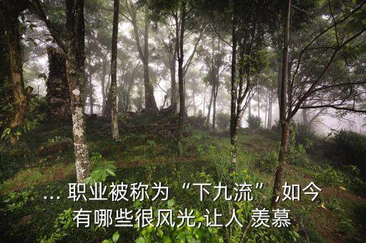 ... 職業(yè)被稱(chēng)為“下九流”,如今有哪些很風(fēng)光,讓人 羨慕