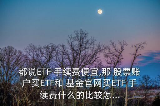 都說(shuō)ETF 手續(xù)費(fèi)便宜,那 股票賬戶買(mǎi)ETF和 基金官網(wǎng)買(mǎi)ETF 手續(xù)費(fèi)什么的比較怎...