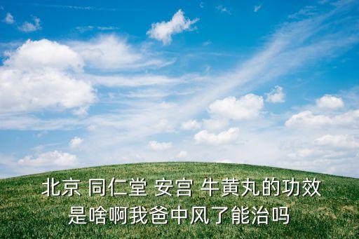  北京 同仁堂 安宮 牛黃丸的功效是啥啊我爸中風了能治嗎