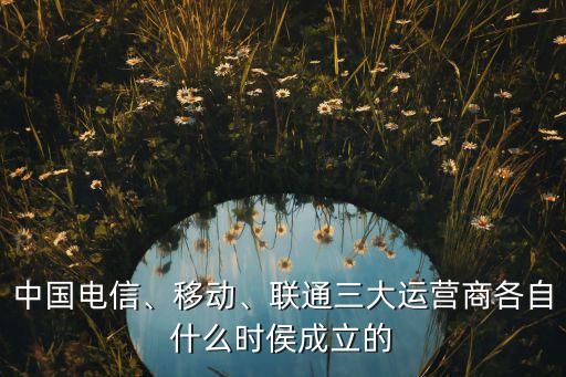 中國電信、移動、聯(lián)通三大運營商各自什么時侯成立的