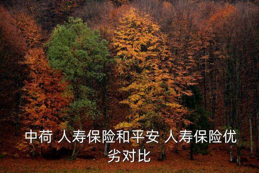  中荷 人壽保險(xiǎn)和平安 人壽保險(xiǎn)優(yōu)劣對(duì)比