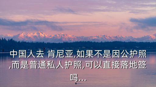 中國人去 肯尼亞,如果不是因公護(hù)照,而是普通私人護(hù)照,可以直接落地簽嗎...