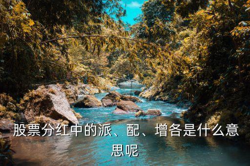  股票分紅中的派、配、增各是什么意思呢