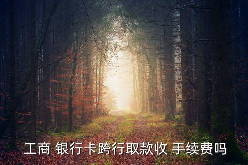  工商 銀行卡跨行取款收 手續(xù)費嗎