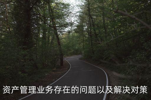 資產(chǎn)管理業(yè)務(wù)存在的問(wèn)題以及解決對(duì)策