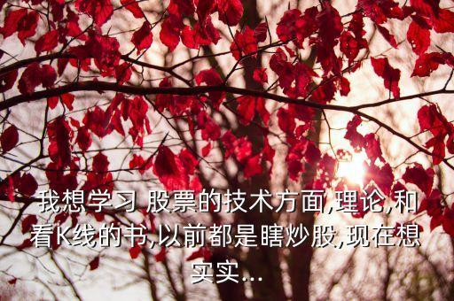 我想學(xué)習(xí) 股票的技術(shù)方面,理論,和看K線的書,以前都是瞎炒股,現(xiàn)在想實實...