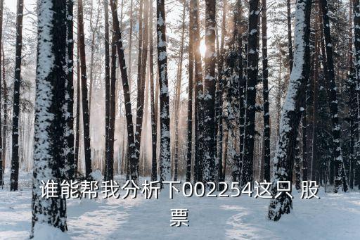誰能幫我分析下002254這只 股票