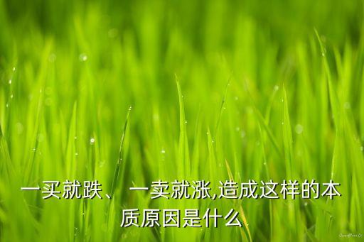 一買就跌、 一賣就漲,造成這樣的本質(zhì)原因是什么