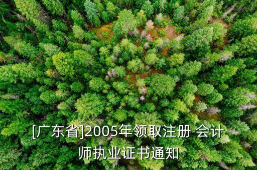 [廣東省]2005年領(lǐng)取注冊 會計師執(zhí)業(yè)證書通知