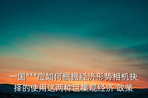 一國***應(yīng)如何根據(jù)經(jīng)濟(jì)形勢相機(jī)抉擇的使用這兩種巨集觀經(jīng)濟(jì) 政策