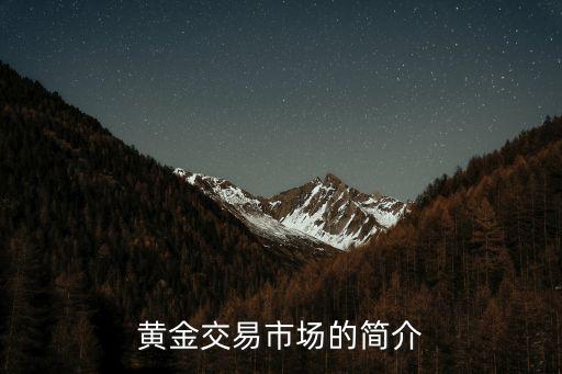 黃金交易市場(chǎng)的簡(jiǎn)介