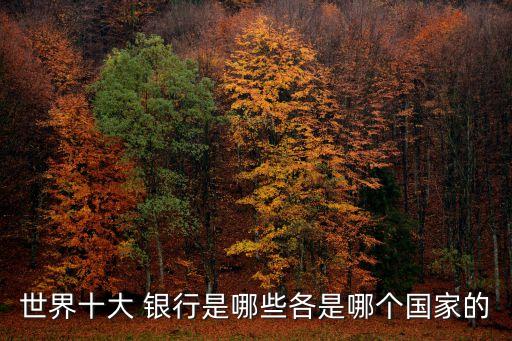 世界十大 銀行是哪些各是哪個(gè)國家的